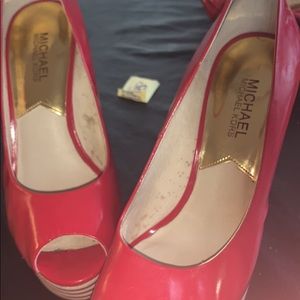Red Michael Kors wedges